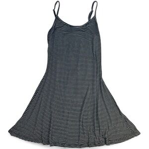 Brandy Melville Black White Striped Mini Dress Spaghetti Strap A-Line One Size